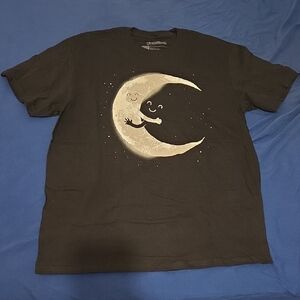 Threadless Black and Cream Moon Graphic Tee